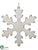 Snowflake Ornament - White Antique - Pack of 8