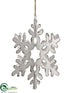 Silk Plants Direct Snowflake Ornament - White Antique - Pack of 1