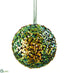 Silk Plants Direct Sequin Ball Ornament - Green Gold - Pack of 12