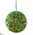 Sequin Ball Ornament - Green Gold - Pack of 6