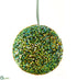 Silk Plants Direct Sequin Ball Ornament - Green Gold - Pack of 6