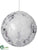 Ball Ornament - White Silver - Pack of 12