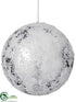 Silk Plants Direct Ball Ornament - White Silver - Pack of 12