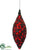 Finial Ornament - Red Black - Pack of 6
