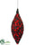 Finial Ornament - Red Black - Pack of 6