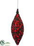 Silk Plants Direct Finial Ornament - Red Black - Pack of 6