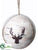 Reindeer Ball Ornament - Beige Brown - Pack of 6