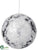 Ball Ornament - White Silver - Pack of 12