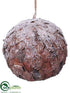 Silk Plants Direct Ball Ornament - Brown Snow - Pack of 4