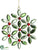 Medallion Ornament - Red Green - Pack of 12