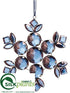 Silk Plants Direct Snowflake Ornament - Blue - Pack of 8