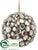 Ball Ornament - Silver Antique - Pack of 4