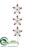 Silk Plants Direct Drop Ornament - White Red - Pack of 12