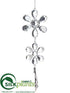 Silk Plants Direct Drop Ornament - Clear Silver - Pack of 12