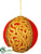 Lace Ball Ornament - Red Gold - Pack of 3
