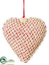Silk Plants Direct Heart Ornament - Red Ivory - Pack of 6