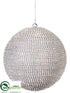 Silk Plants Direct Ball Ornament - Silver - Pack of 3