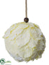 Silk Plants Direct Ball Ornament - White Snow - Pack of 4