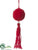 Pompom Ball Ornament - Red - Pack of 6