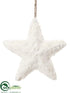 Silk Plants Direct Star Ornament - White - Pack of 6