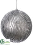 Silk Plants Direct Antique Ball Ornament - Silver - Pack of 6