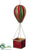 Air Balloon Box Ornament - Red Gold - Pack of 6