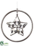 Silk Plants Direct Star Ring Ornament - Silver Clear - Pack of 48