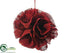 Silk Plants Direct Ball Ornament - Red - Pack of 1