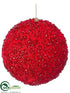 Silk Plants Direct Ball Ornament - Red - Pack of 6