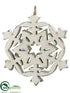 Silk Plants Direct Snowflake Ornament - Whitewashed - Pack of 6