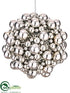 Silk Plants Direct Beaded Ball Ornament - Silver - Pack of 6