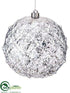 Silk Plants Direct Ball Ornament - Silver - Pack of 4