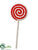 Beaded Lollipop Ornament - Red White - Pack of 12