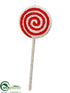 Silk Plants Direct Beaded Lollipop Ornament - Red White - Pack of 12