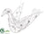 Jewel Bird Ornament - White Glittered - Pack of 2