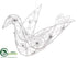 Silk Plants Direct Jewel Bird Ornament - White Glittered - Pack of 2