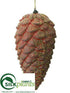 Silk Plants Direct Pine Cone Ornament - Red - Pack of 12