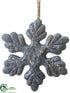 Silk Plants Direct Snowflake Ornament - Gray White - Pack of 36