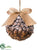 Pine Cone Ball Ornament - Brown Snow - Pack of 6