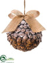 Silk Plants Direct Pine Cone Ball Ornament - Brown Snow - Pack of 6