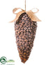 Silk Plants Direct Pine Cone Ornament - Brown Snow - Pack of 6