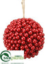 Silk Plants Direct Ball Ornament - Red - Pack of 12