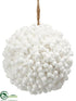 Silk Plants Direct Ball Ornament - White Snow - Pack of 6