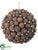 Ball Ornament - Brown Silver - Pack of 6