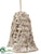 Straw Bell Ornament - Brown Snow - Pack of 3