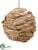 Burlap Ball Ornament - Brown White - Pack of 2