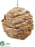 Silk Plants Direct Burlap Ball Ornament - Brown White - Pack of 2