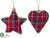 Heart, Star Ornament - Red Beige - Pack of 3