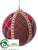 Ball Ornament - Red Beige - Pack of 2