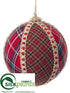 Silk Plants Direct Ball Ornament - Red Beige - Pack of 2
